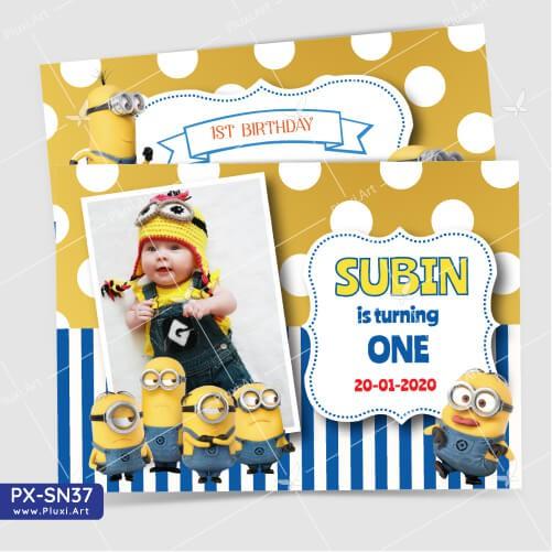 Thiệp thôi nôi – sinh nhật theo yêu cầu Pluxi
