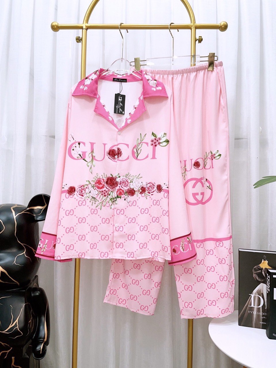 Đồ Bộ Lụa Tuyết Bigsize 65kg 75kg 85kg, Cao Cấp, Hoạ Tiết, Tay Dài, Mẫu 2023 - LNT_TD_02