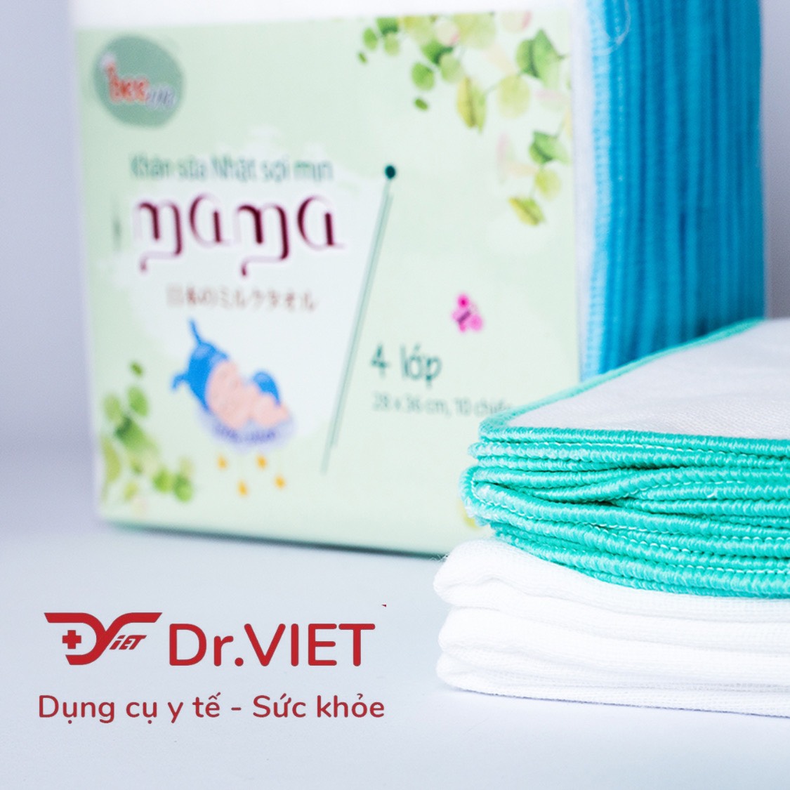 Khăn xô Mama Nhật cao cấp Thương hiệu BeeVN - Đồ dùng vệ sinh cho trẻ sơ sinh - Làm từ sợi Cotton mềm mịn giúp bé an toàn khi sử dụng