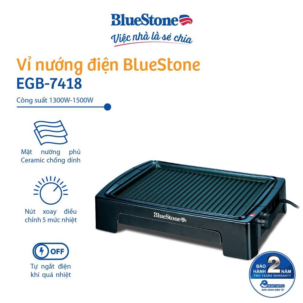 Vỉ nướng điện BlueStone EGB-7418 - Hàng chính hãng