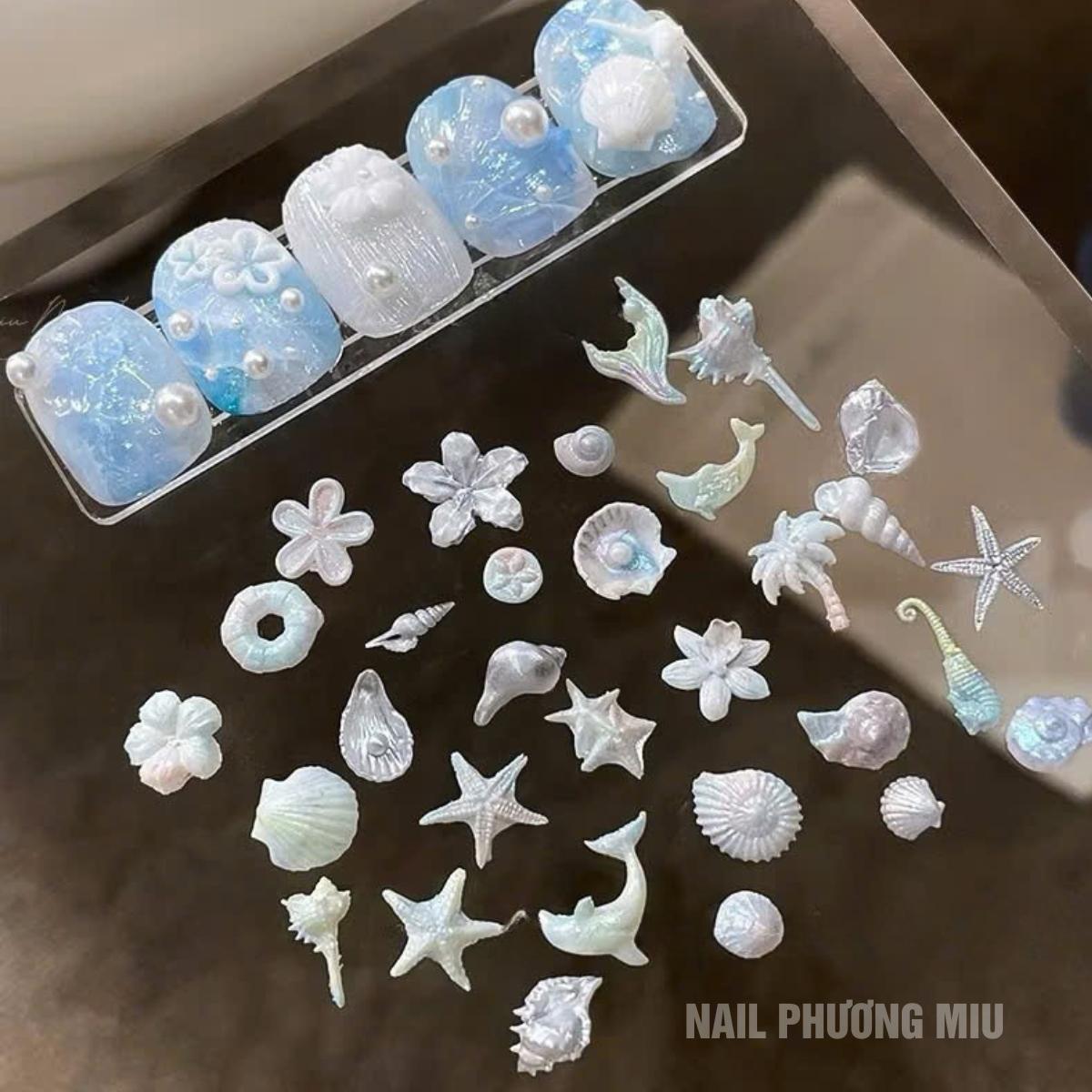 Khuôn in Nổi 3D Silicon Hình Biển Cả 36 Mẫu Đủ Loại Sao Sò Ốc Cá Biển, Hoa Lá Cây Dừa Mùa Hè, Khuôn Trong Suốt Mềm Dẻo Dễ Làm Nail Trang Trí Móng