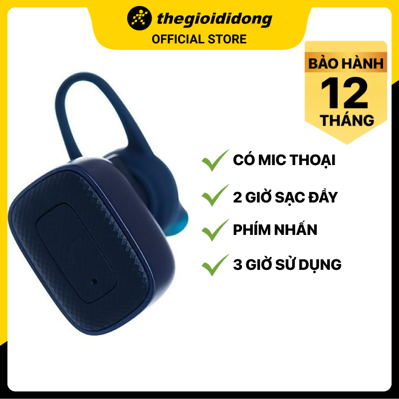 Tai nghe Bluetooth Mozard Q6C Xanh Navy - Hàng Chính Hãng