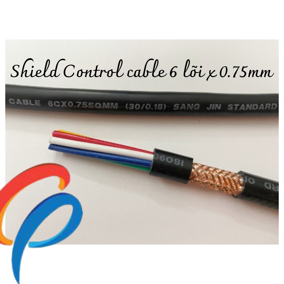 Cáp điều khiển 6 lõi x 0.75mm có lưới chống nhiễu điện áp 500 volt vỏ bọc pvc