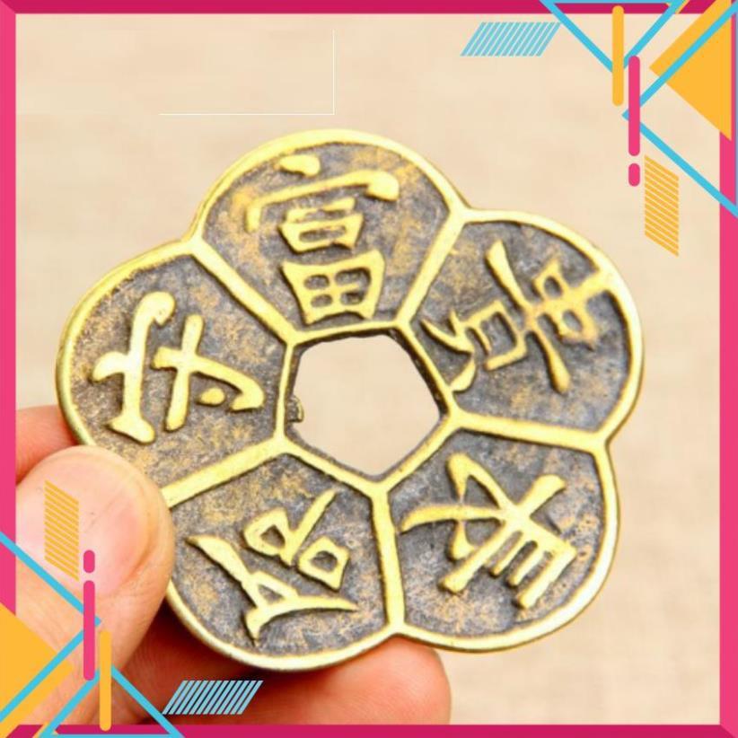 ️Evoucher Đồng tiền hoa mai 5 cánh- đồng xu hoa mai kim tiền 5 cánh 206570