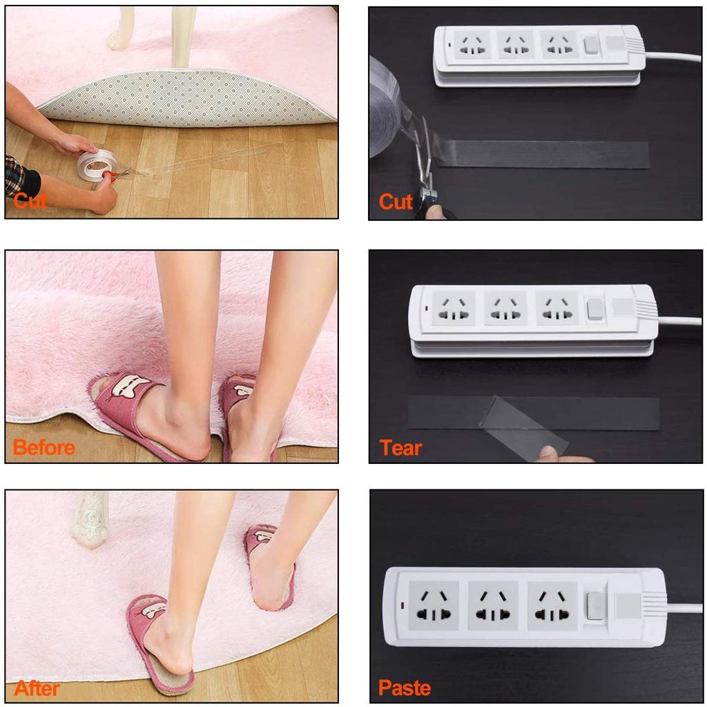 Băng keo nano đa năng chống trượt có thể tái sử dụng / Băng keo hai mặt không có cặn