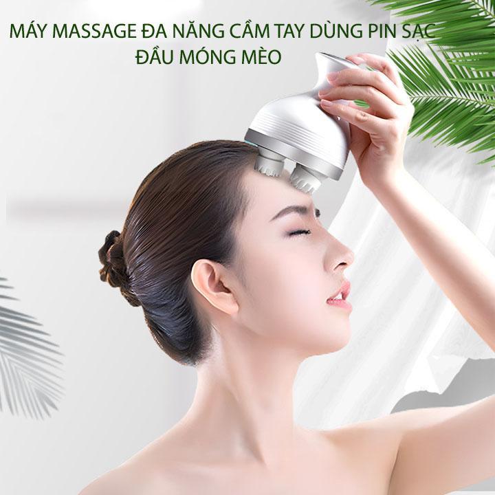 Máy massage toàn thân cầm tay móng mèo dùng pin sạc