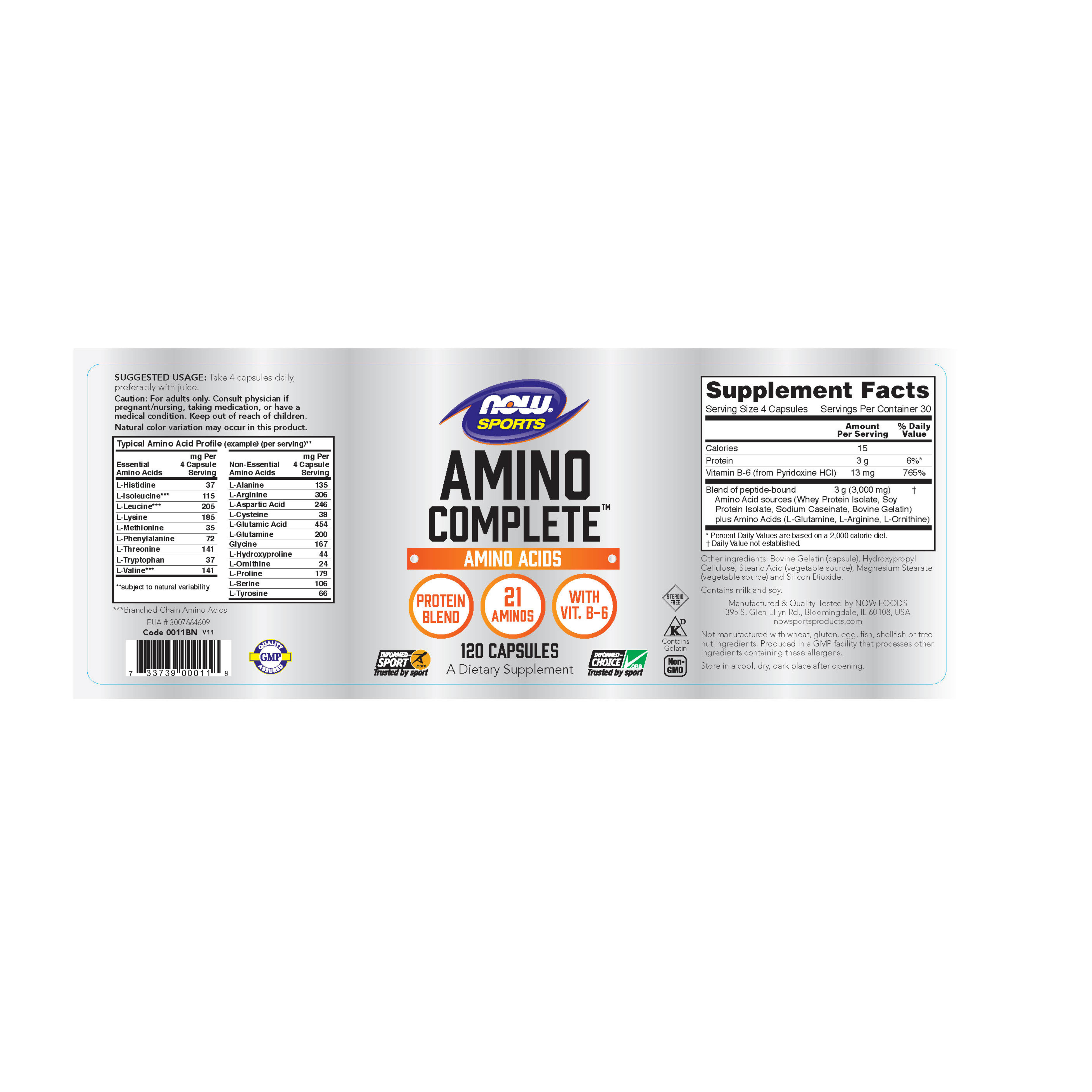 Thực phẩm bảo vệ sức khỏe Amino CompleteTM hãng Now foods Mỹ giúp bổ sung các axit amin cần thiết cho cơ thể