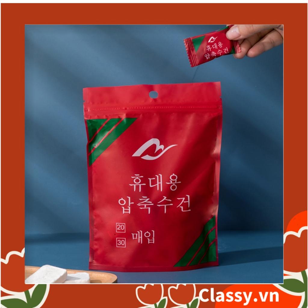 Túi khăn 20 giấy nén viên kẹo Classy hình chữ nhật tiện lợi mang theo du lịch PK1425