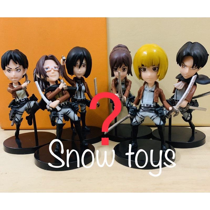 Mô hình Attack On Titan - AOT - Đại chiến Titan - 6 nhân vật Eren Mikasa Armin Hange Sasha Levi - Cao 9~10cm