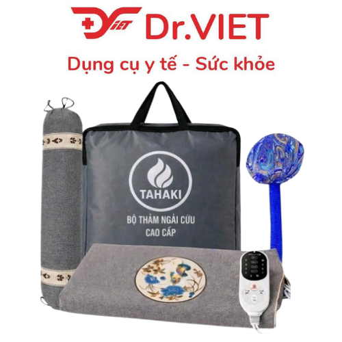 Bộ thảm ngải cứu Tahaki (thảm + gối + đấm lưng) 0,6x1.5m