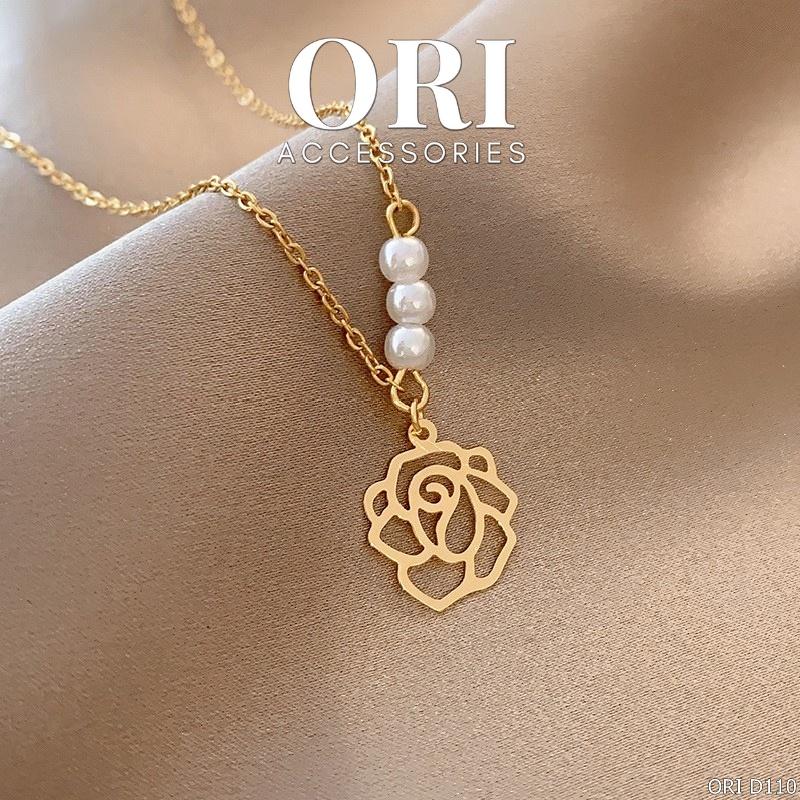Dây chuyền nữ hình hoa hồng Rosa thời trang ORI ACCESSORIES D110