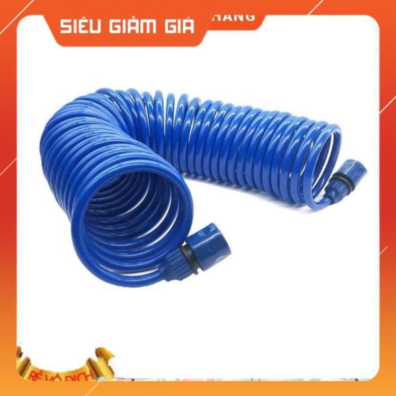 Bộ vòi xịt nước tưới cây đa năng tăng áp lực nước kèm dây tưới dạng lò xo co dãn 319814 loại 10m