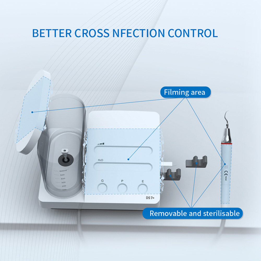 Refine DS7+ Chai nước cạo vôi răng siêu âm dùng cho nha khoa định kỳ Răng cạo vôi răng với tay cầm có thể rời MP7 + LED