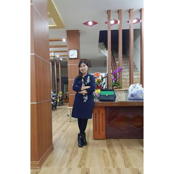 Đầm cổ đức dài tay tặng kèm khăn cổ DVNL14