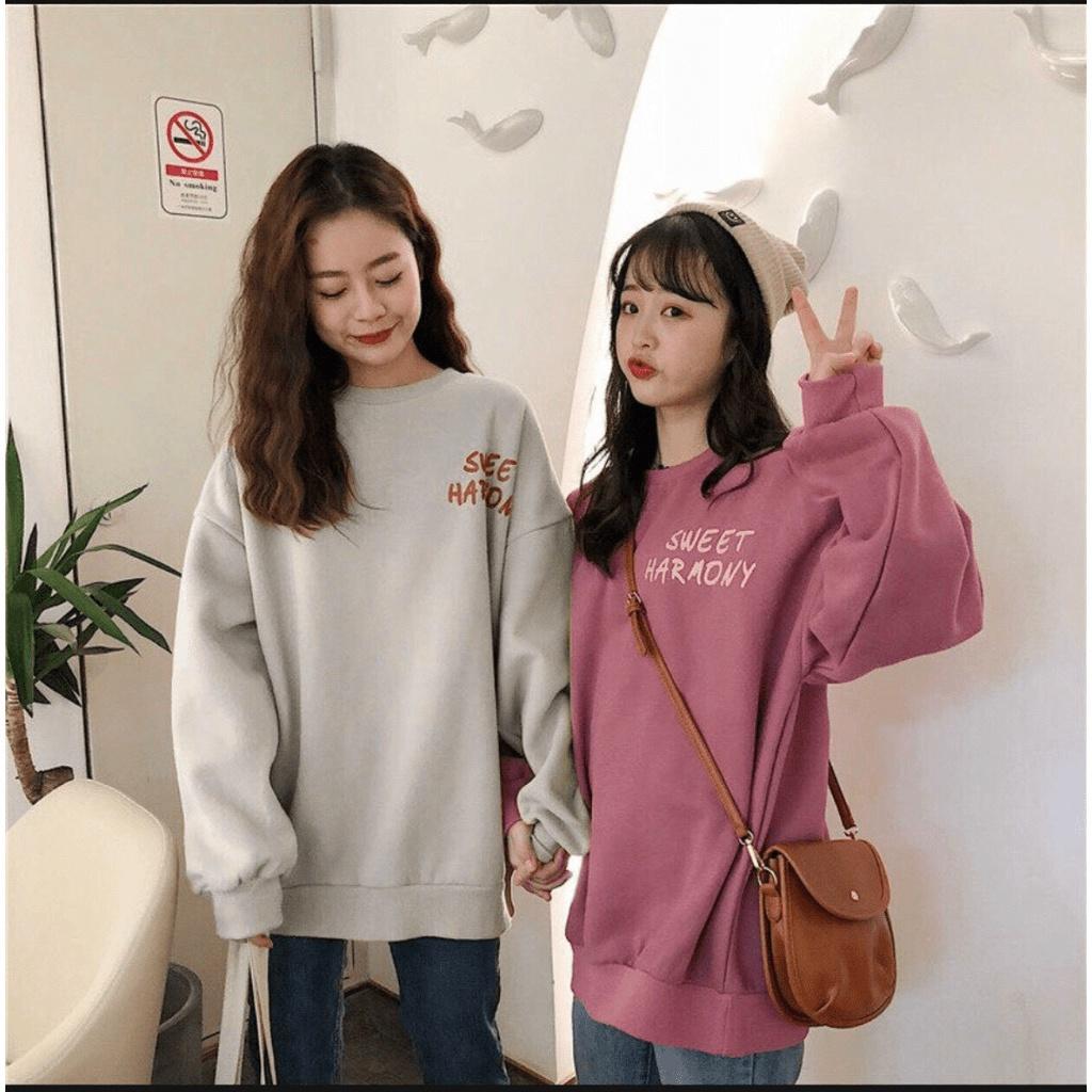 Áo hoodies cổ tròn phong cách hàn -trung , siêu tôn dáng , teen cho các bạn VINA 1HIT