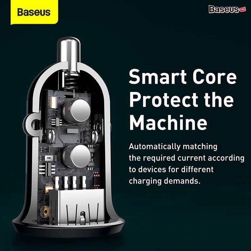 Bộ tẩu sạc đa năng dùng cho xe hơi Baseus Grain Mini