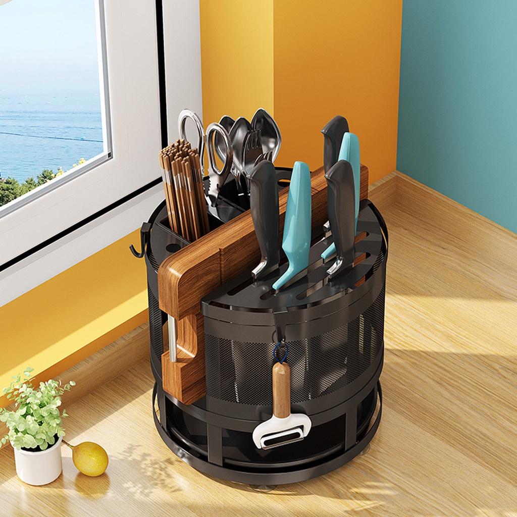 Kệ dao thớt xoay 360 độ - Thiết kế thông minh - Thép chống gỉ sơn tĩnh điện 5 lớp - Giao nhanh - Đổi mới dễ dàng