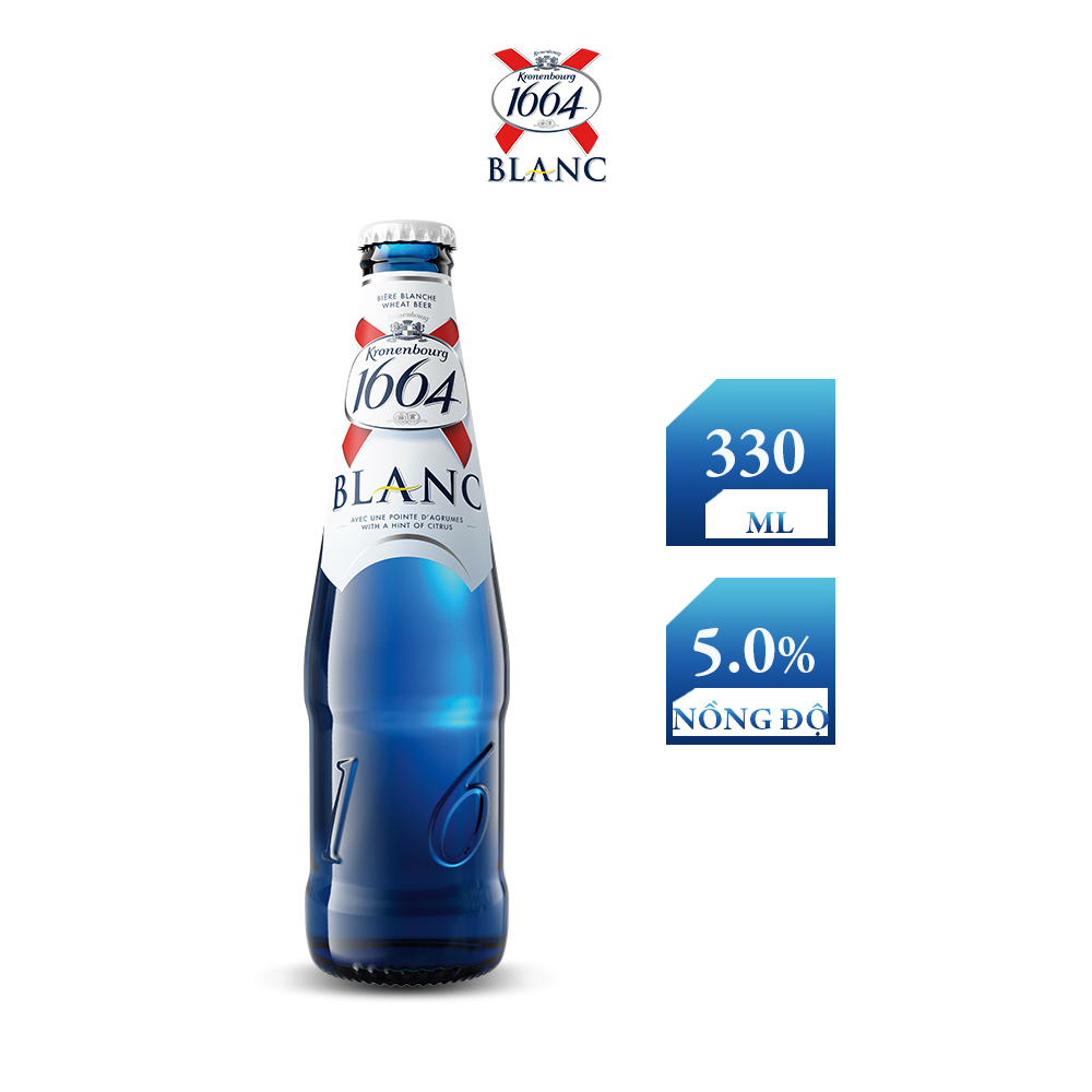 Nồng độ cồn 5% - Thùng 24 Chai bia Kronenbourg 1664 Blanc 330ml