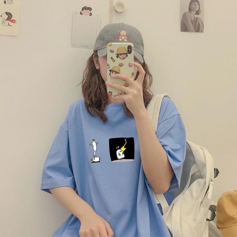 Áo Thun Tay Lỡ Form Rộng Unisex Nam Nữ Phong Cách Hàn Quốc Ulzzang