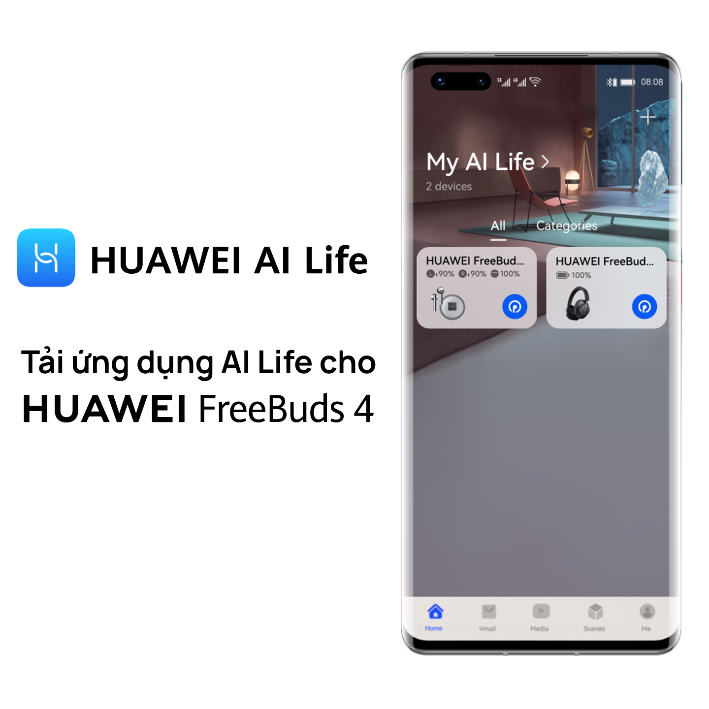 Tai Nghe Bluetooth HUAWEI FreeBuds 4 | Chống Ồn Chủ Động Thiết Kế Mở 2.0 | Thiết Kế Gọn Nhẹ | Âm Thanh Độ Phân Giải Cao | Hàng Chính Hãng