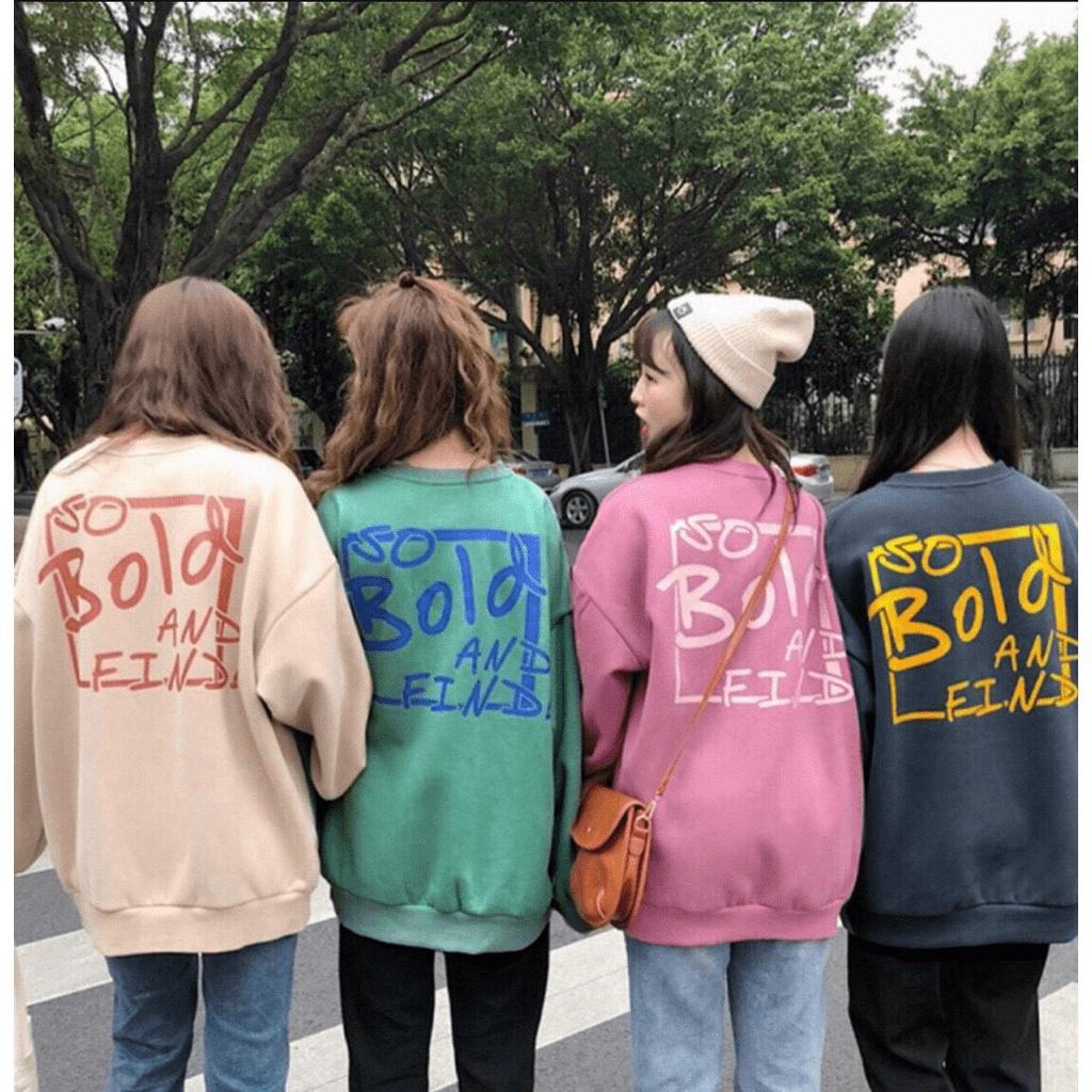 Áo hoodies cổ tròn phong cách hàn -trung