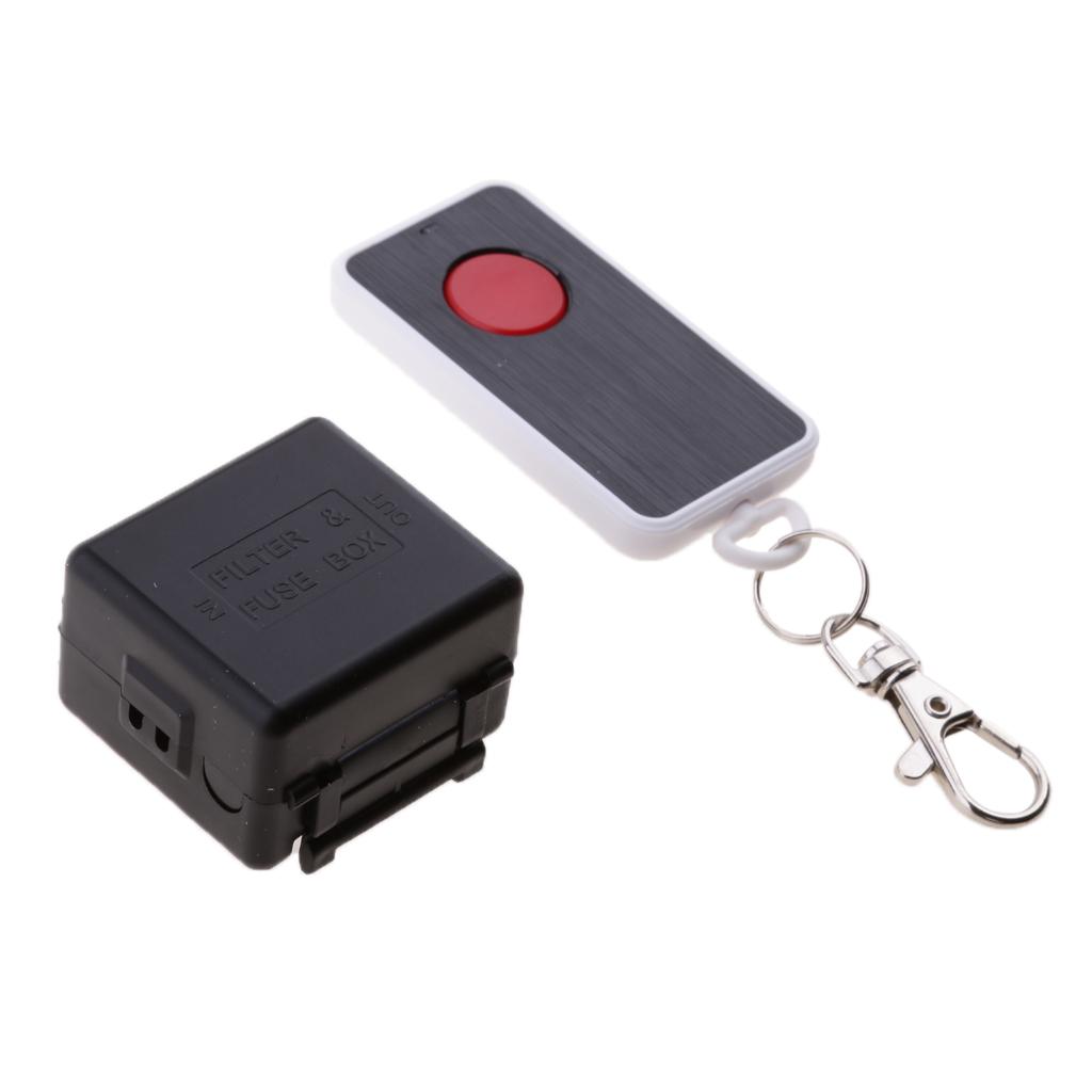 AC 220V Multifunction Wireless Remote Control Switch Relay For Lamp Lock Black