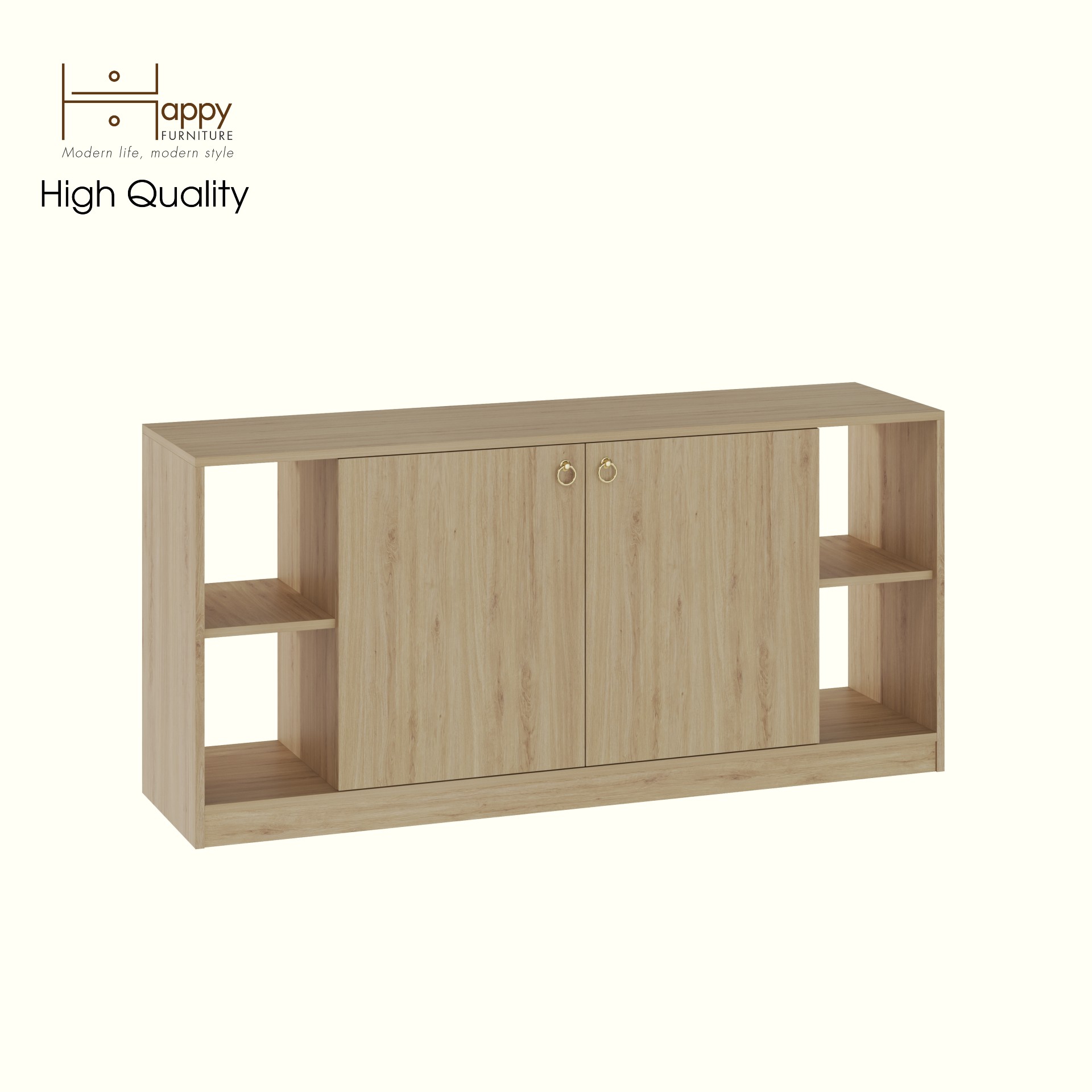 HAPPY FURNITURE , Tủ lưu trữ 2 cửa mở - MERI , TLT_057 , 150cm x 40cm x 70cm DxRxC