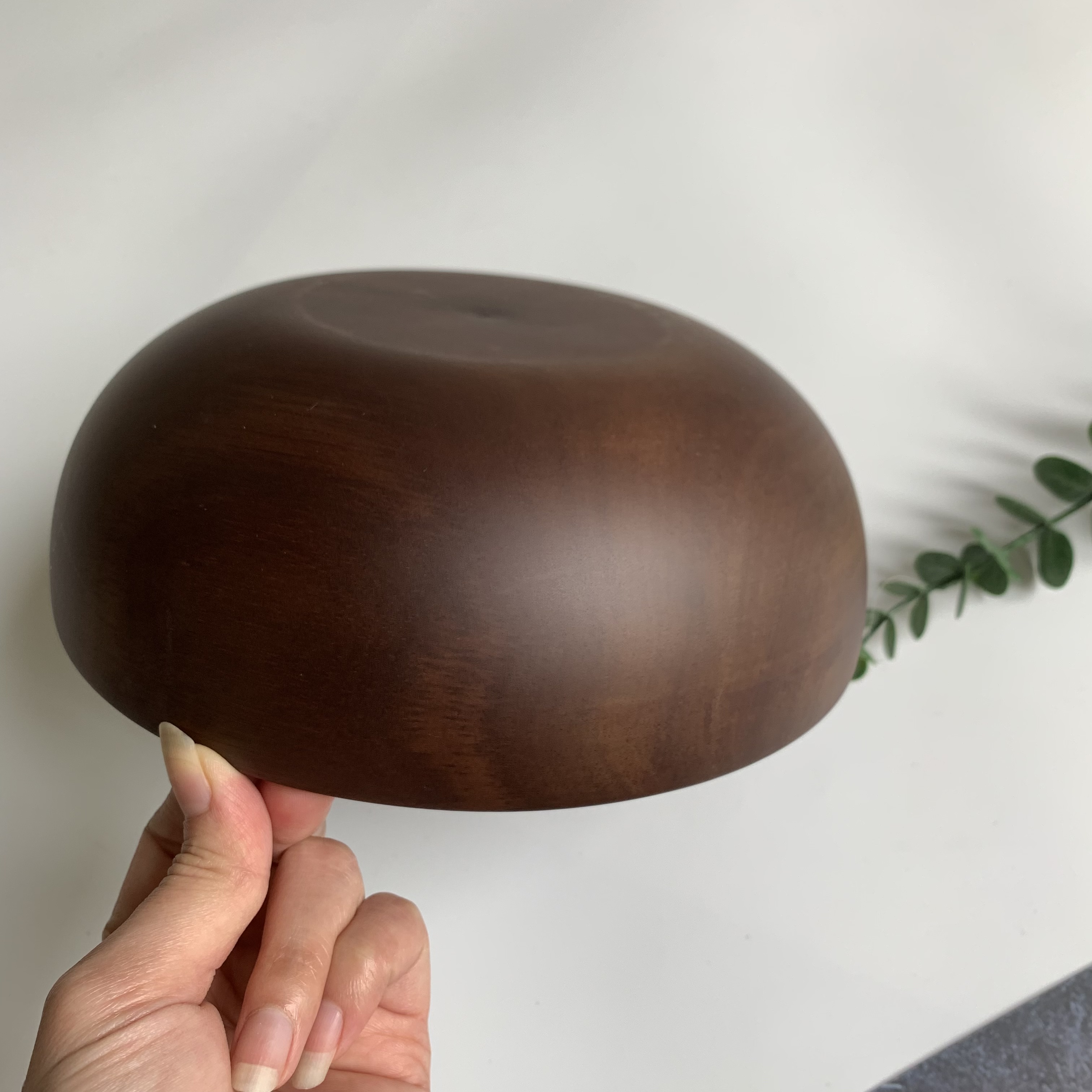 Bát Gỗ, Tô Gỗ Keo Nguyên Khối Cao Cấp Màu Óc Chó 20x7cm