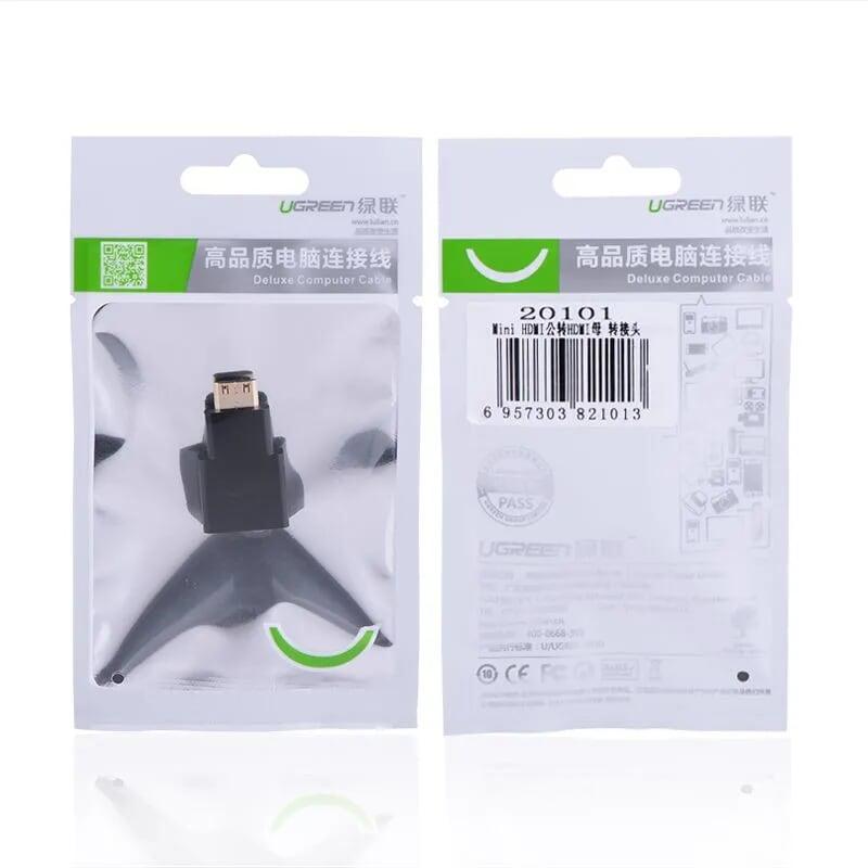 Ugreen UG2010120101TK Màu Đen Đầu chuyển đổi Mini HDMI sang HDMI - HÀNG CHÍNH HÃNG