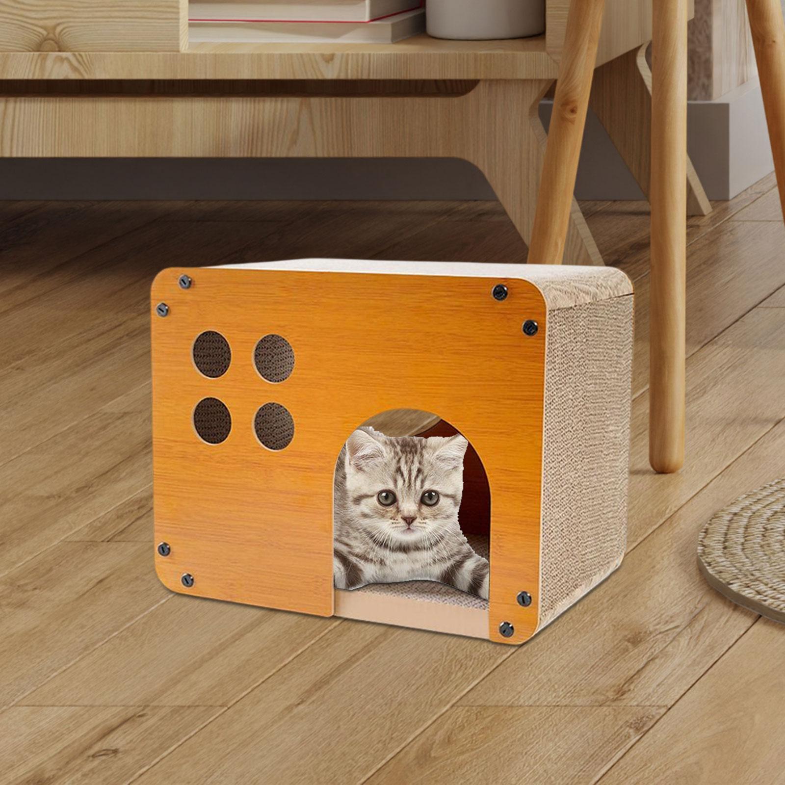 Pets Nest Corrugated Cardboard Breathable Wooden Cat Dog House for Hamster