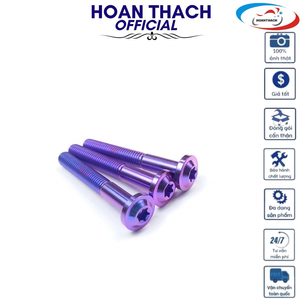 Ốc Gr5 8L60 Đầu Dù Tím dùng cho nhiều dòng xe HOANTHACH SP012507 (giá 1 con)