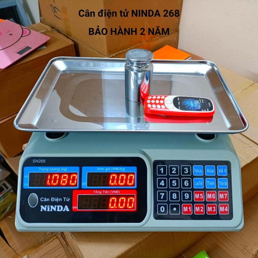 [ bảo hành 2 năm ] cân tính tiền điện tử NINDA 268 ( 30kg/1 ) dùng cho cân trái cây, thực phẩm...