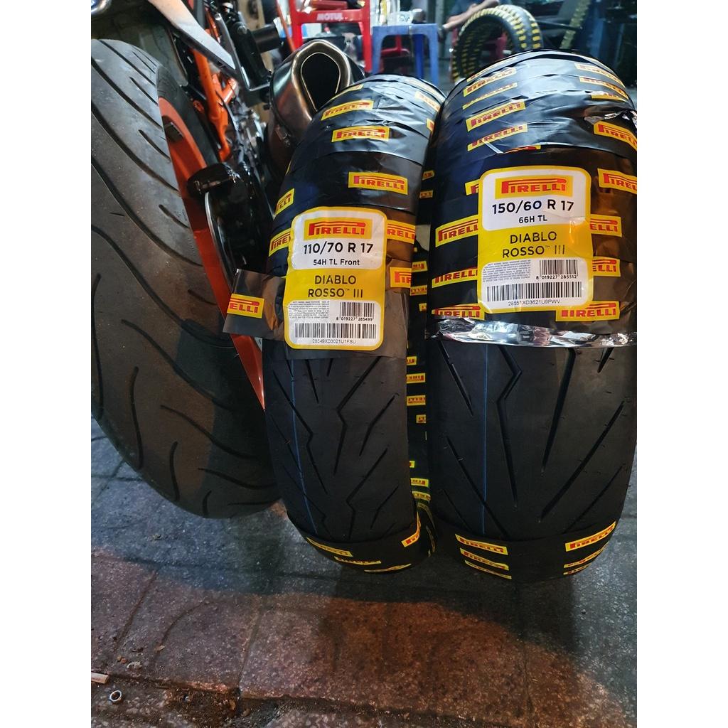 Vỏ lốp xe Pirelli Rosso III (Rosso 3) cho Motor: R15, MT15, R3, Ninja 300, Z300, Z400, KTM