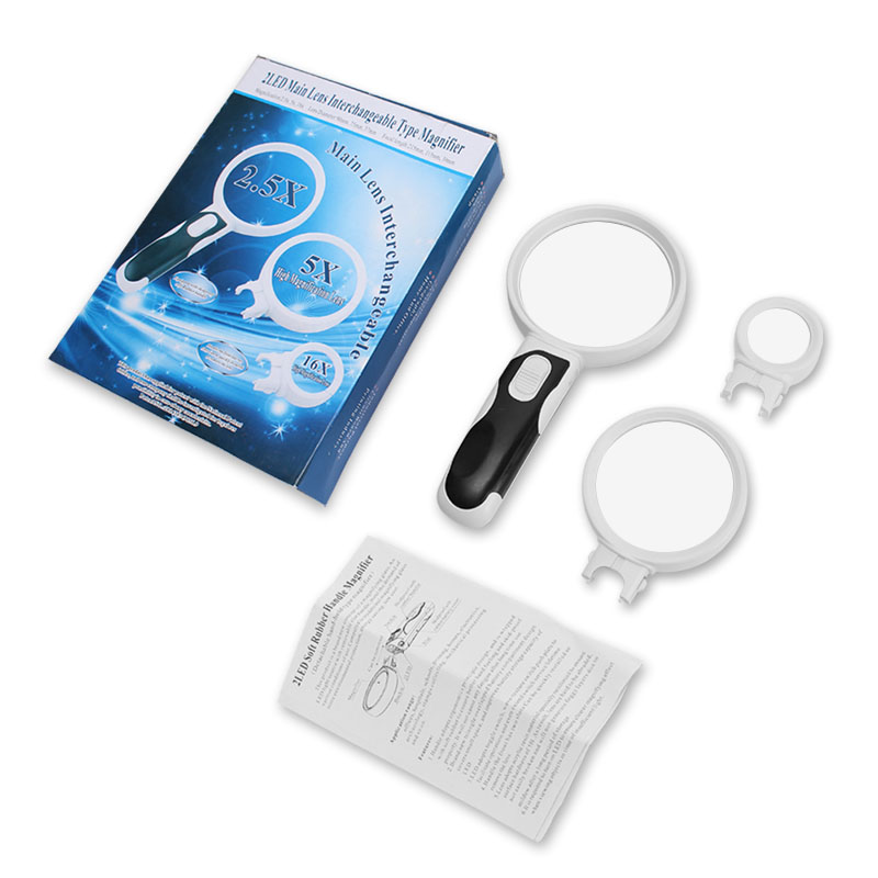 Kính lúp cầm tay có đèn độ phóng đại 2.5X - 5X - 16X