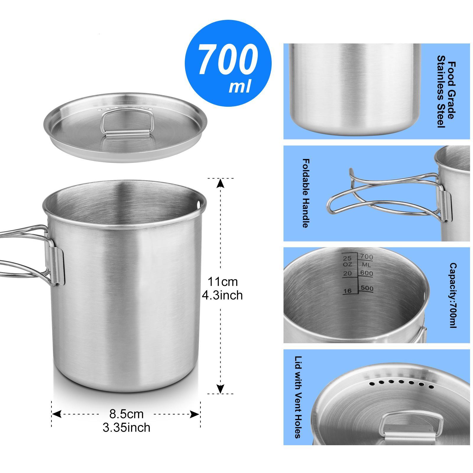 Camping Leak-Proof Water Bottle + Sturdy Cup + Mouth Spreader Bottle Hanger