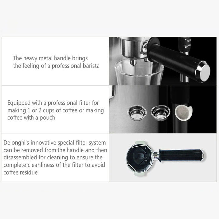 Máy pha cà phê Espresso thương hiệu cao cấp Delonghi ECP35.31 - Áp lực bơm: 15 - Công suất 1100 - HÀNG NHẬP KHẨU
