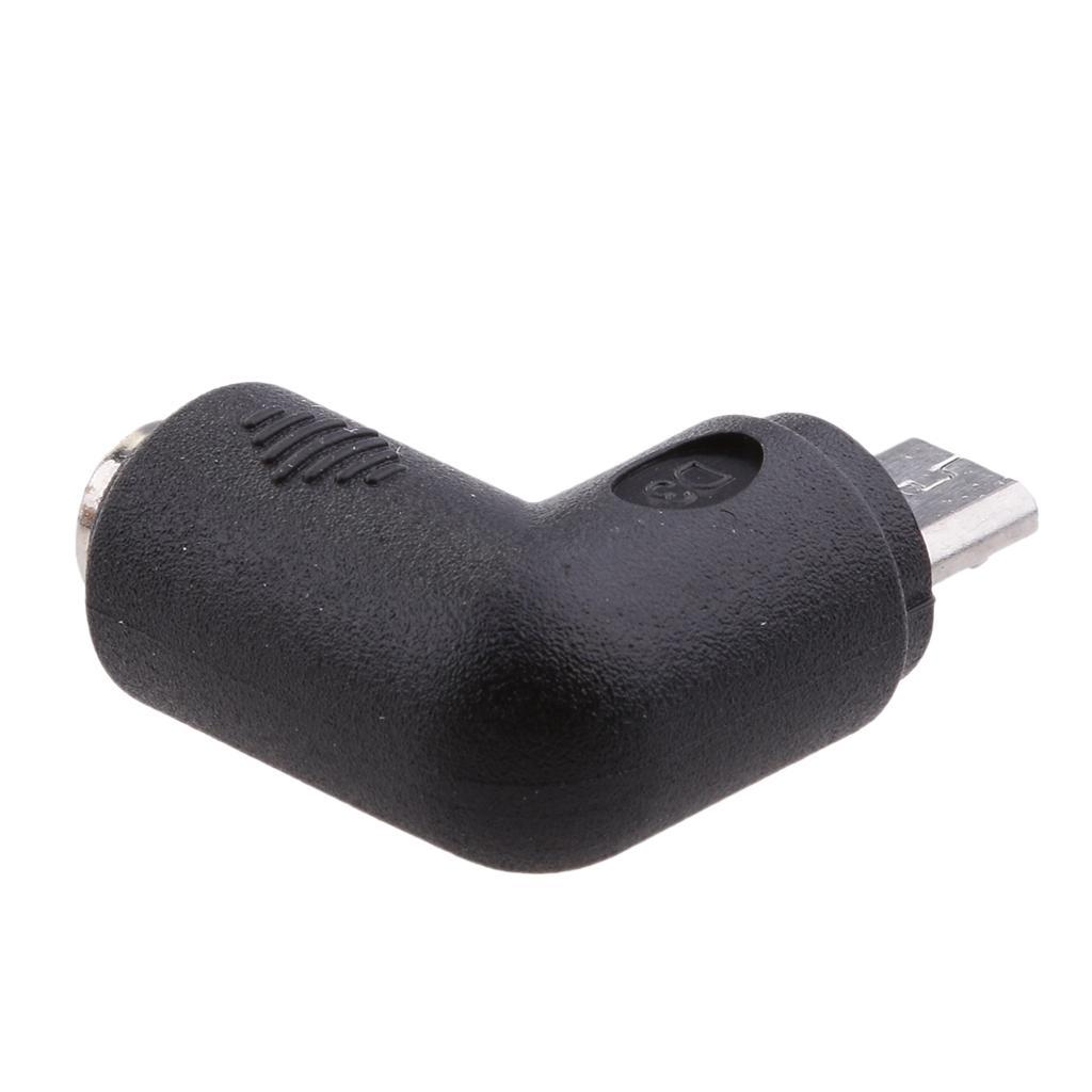 5x .5x2.1mm Female Socket to Micro USB Male Adapter Connector 90 Degree
