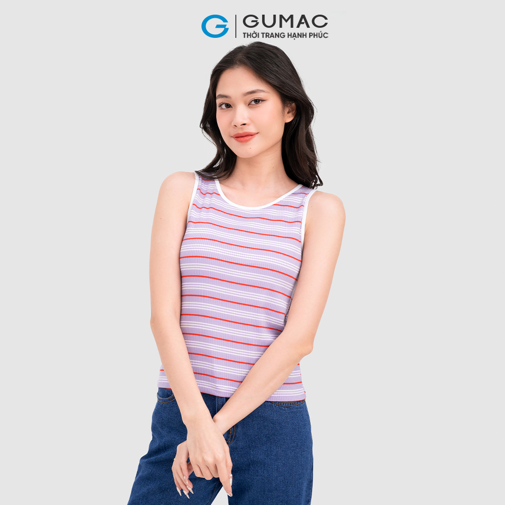 Áo tanktop nữ GUMAC ATC11051 sọc ngang phối viền năng động