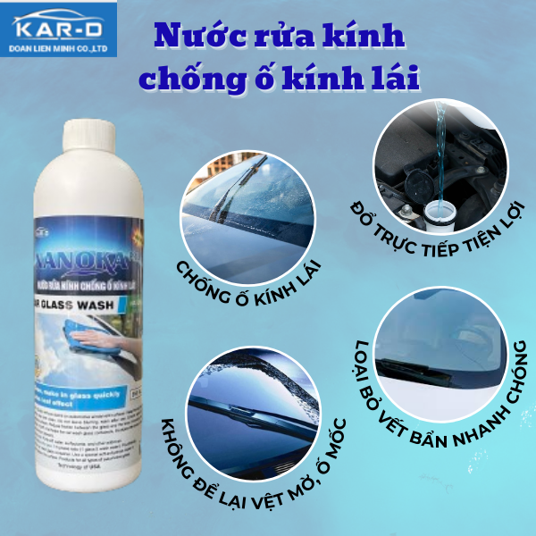 [Chống ố kính lái] Nước rửa kính chống ố kính lái Nanoka Pro 550ml