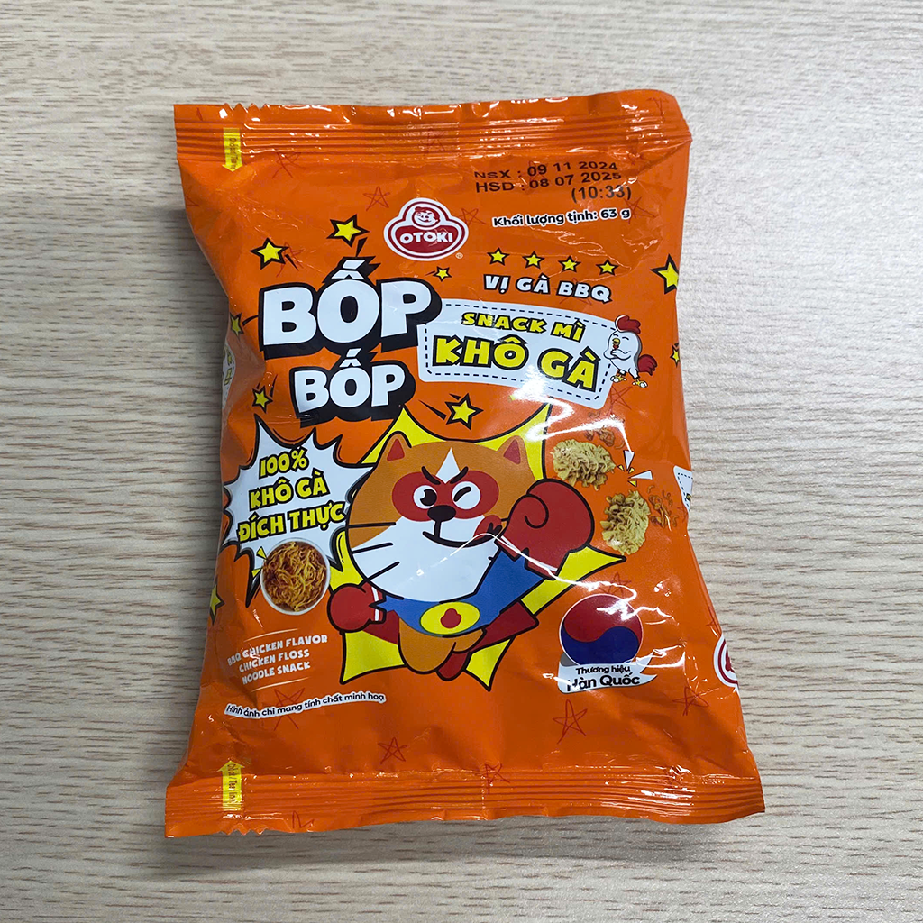 Snack Mì Khô Gà Bốp Bốp vị gà BBQ Ottogi 63g
