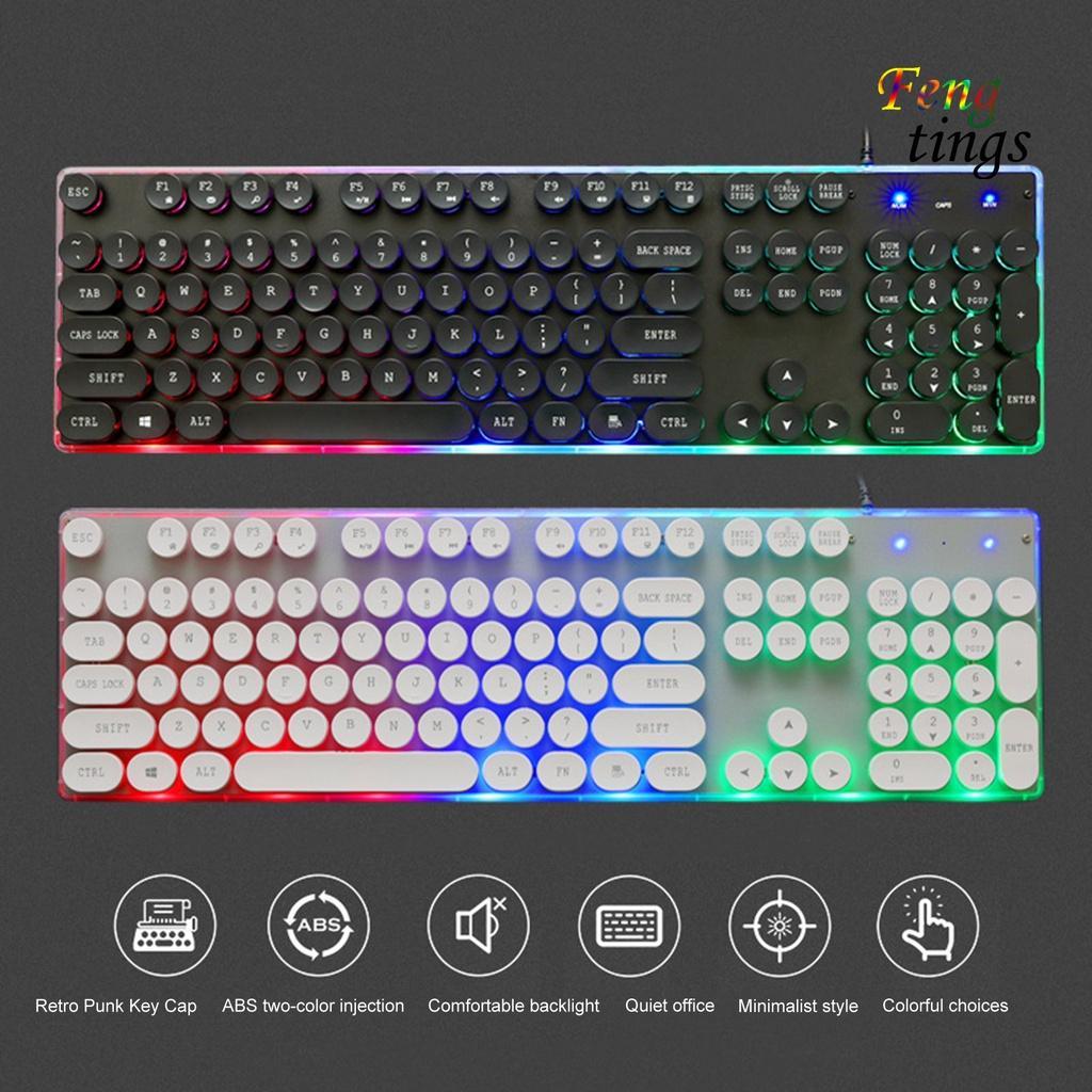 Bàn Phím Chơi Game G102 104 Phím Có Đèn Nền Dạ Quang Chống Thấm Nước Kết Nối Usb 2.0
