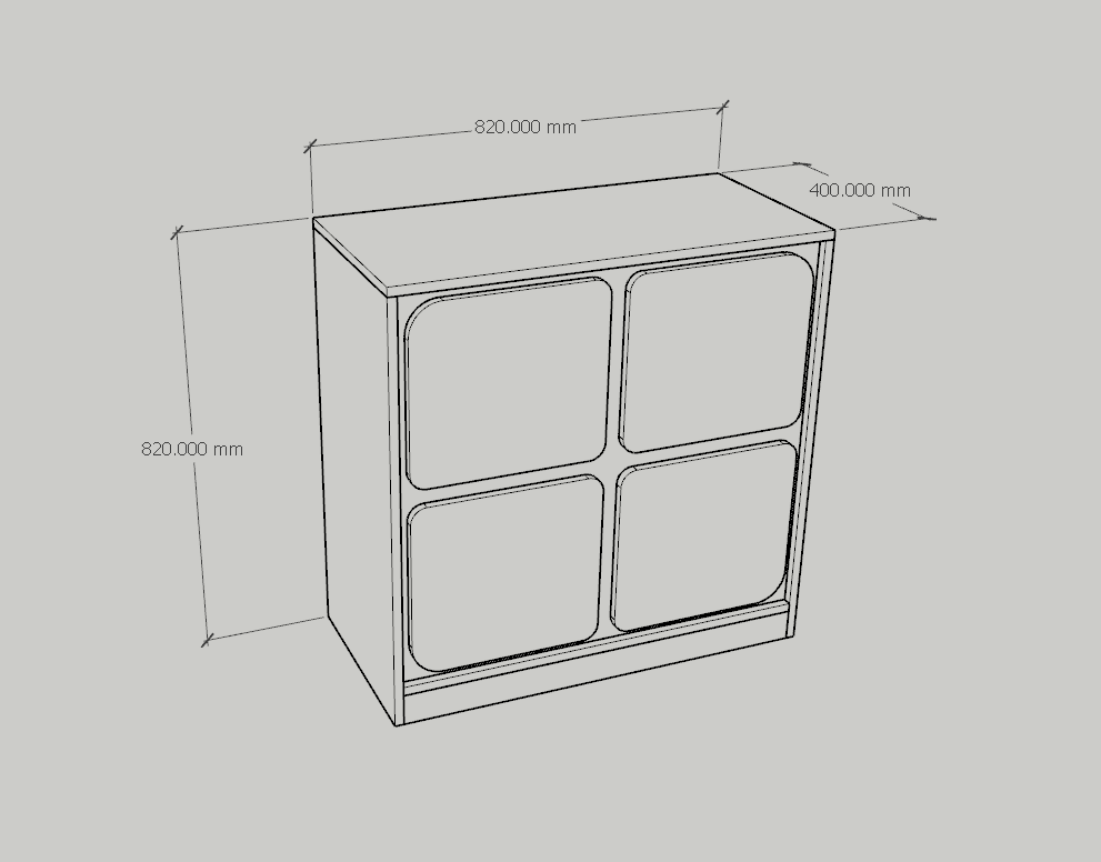 [Happy Home Furniture] SWEETY, Tủ lưu trữ 4 cánh mở, 82cm x 40cm x 82cm ( DxRxC), TCM_061