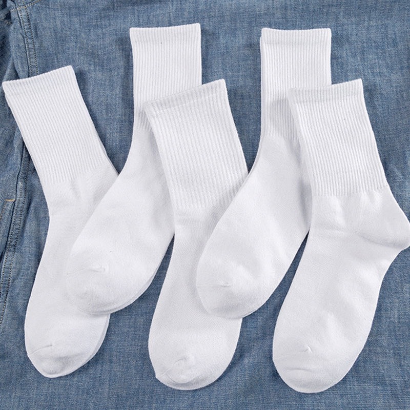 Bộ 4 đôi tất vớ nữ/ nam cổ cao màu trơn Freesize