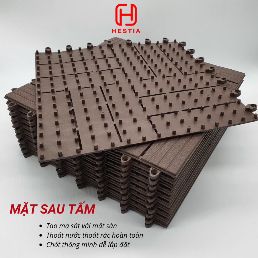 Vỉ nhựa lót sàn 12 NAN - Phong cách mới - Chống trơn trượt ban công, bể bơi, sân thượng, sân vườn, nhà tắm, quán cafe.