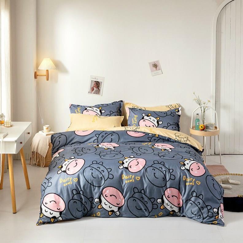Bộ chăn ga gối , coton poly họa tiết kute đủ size miễn phí bo chun