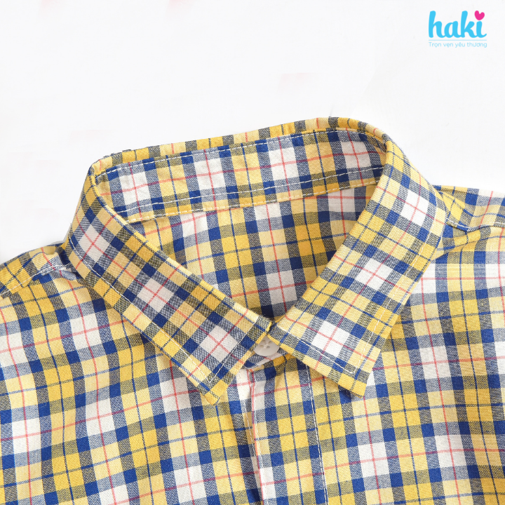 Áo sơ mi cộc tay bé trai vải 100% cotton cho bé hàng chính hãng HAKI HK522 (từ 10-27kg)