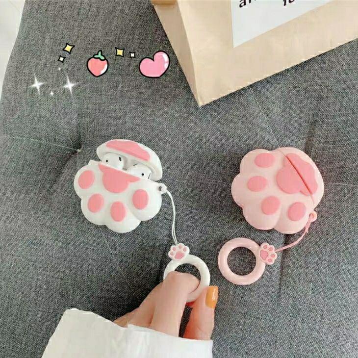 Case Silicol Cho Airpods 1/ 2 Hình Tay Mèo