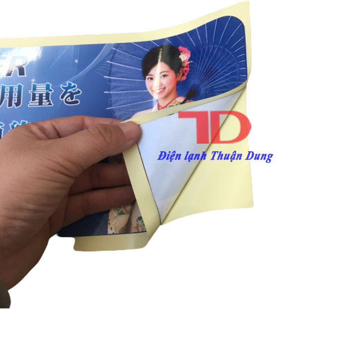 Tem dán trang trí Máy Lạnh nội địa Nhật màu xanh đậm và xanh lá cây Điện Lạnh Thuận Dung
