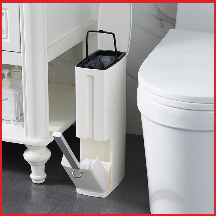 Chổi cọ toilet - Chổi cọ vệ sinh kèm thùng rác - Thùng rác - Thùng rác mini - Thùng rác đa năng - Sọt rác - Chổi cọ nhà vệ sinh