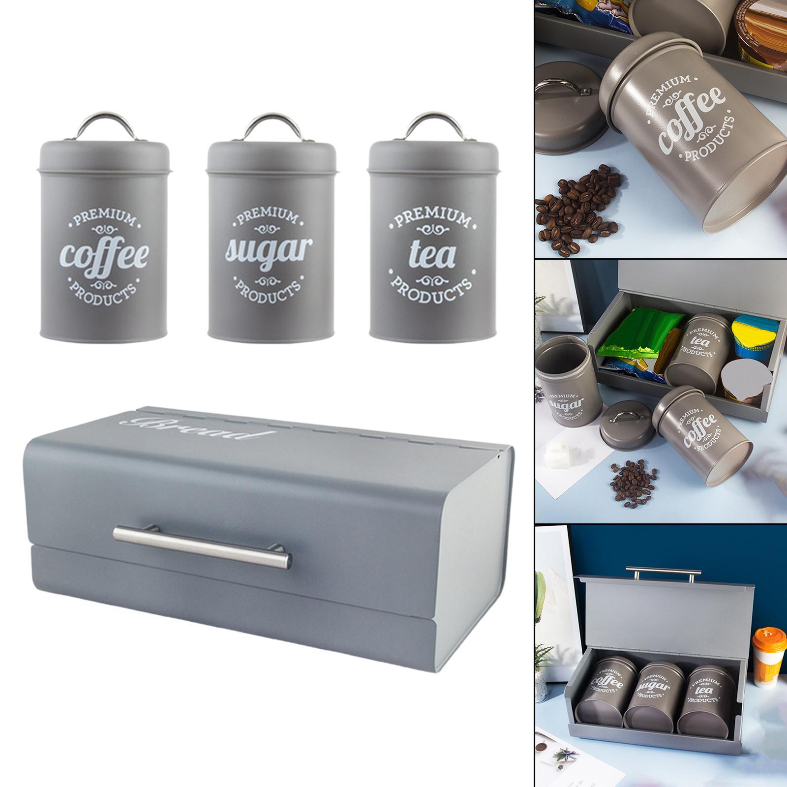 4x Large-Capacity Bread Box Set Storage Box for Food Sugar Pastries